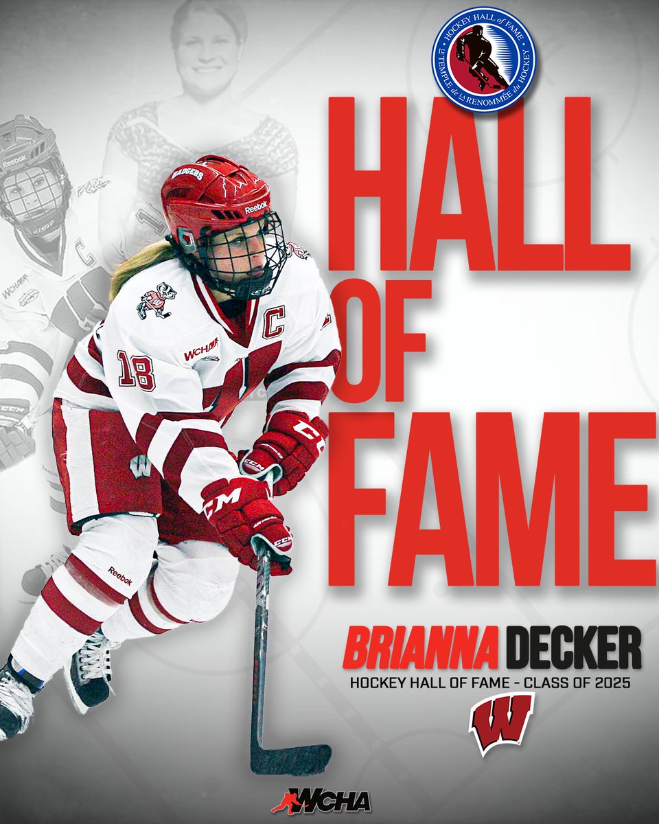 WCHA Hockey (@wcha_whockey) on Twitter photo WCHA & <a href="/BadgerWHockey/">Wisconsin Hockey</a> legend Brianna Decker is heading to the <a href="/HockeyHallFame/">Hockey Hall of Fame</a>! š
More detailsā”ļøhhof.com WCHA & <a href="/BadgerWHockey/">Wisconsin Hockey</a> legend Brianna Decker is heading to the <a href="/HockeyHallFame/">Hockey Hall of Fame</a>! š
More detailsā”ļøhhof.com