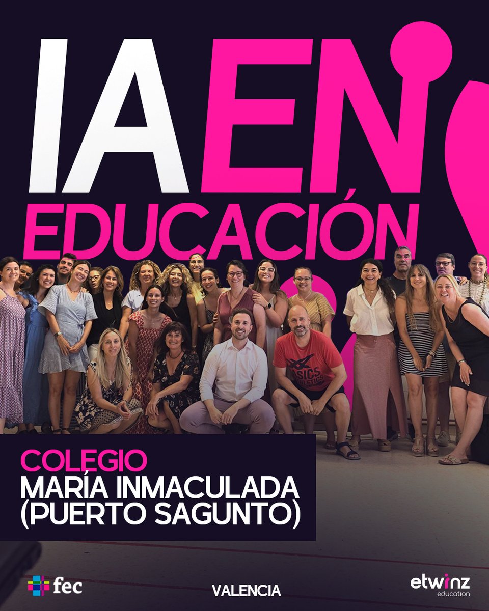 eTwinzEDU's tweet image. 📍La semana pasada estuvimos en el Colegio FEC María Inmaculada (Puerto de Sagunto, Valencia) en una formación sobre IA aplicada a la educación. Un encuentro cercano y muy enriquecedor.
Volveremos tras el verano con más 💡
¡Gracias por acogernos tan bien! 🙌