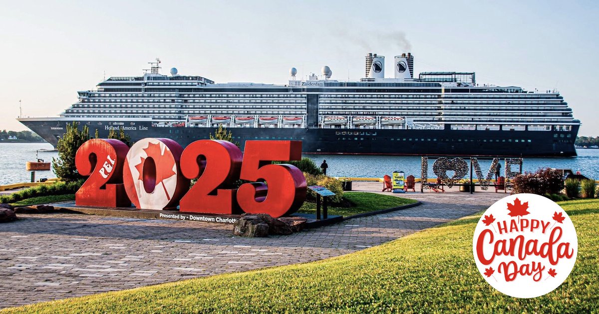 Happy Canada Day from Port Charlottetown! 🇨🇦
We’re celebrating with sunshine and a visit from the Zuiderdam 🛳️

There’s no better place to spend July 1st than Canada’s smallest province with the biggest heart. ❤️🤍