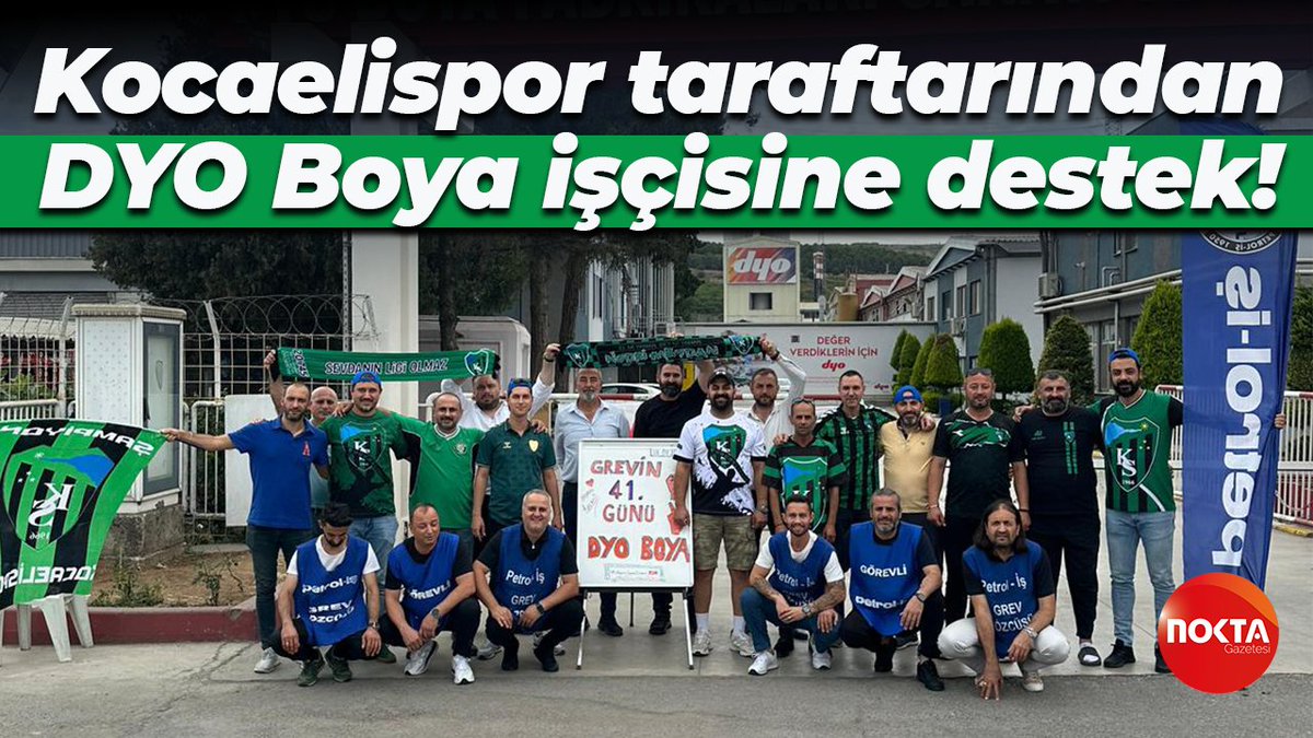 noktatvgazetesi's tweet photo. Kocaelispor taraftarından DYO Boya işçisine destek! https://t.co/7eWVwr20BF #kocaelispor #dyoboya #grev https://t.co/R3NeoZpQ8s