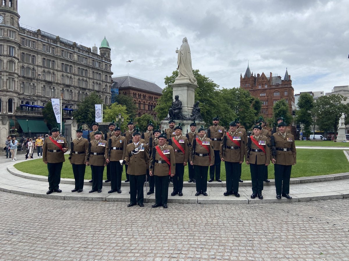 niveteranscomm's tweet photo. Today marks 109 years since the Battle of the Somme. The 36th (Ulster) Division’s bravery is remembered with deep gratitude.

NI Veterans Commissioner David Johnstone joined dignitaries &amp; the public this morning to honour their sacrifice.

#LestWeForget #Somme109 #UlsterDivision https://t.co/6jHWW38A5K