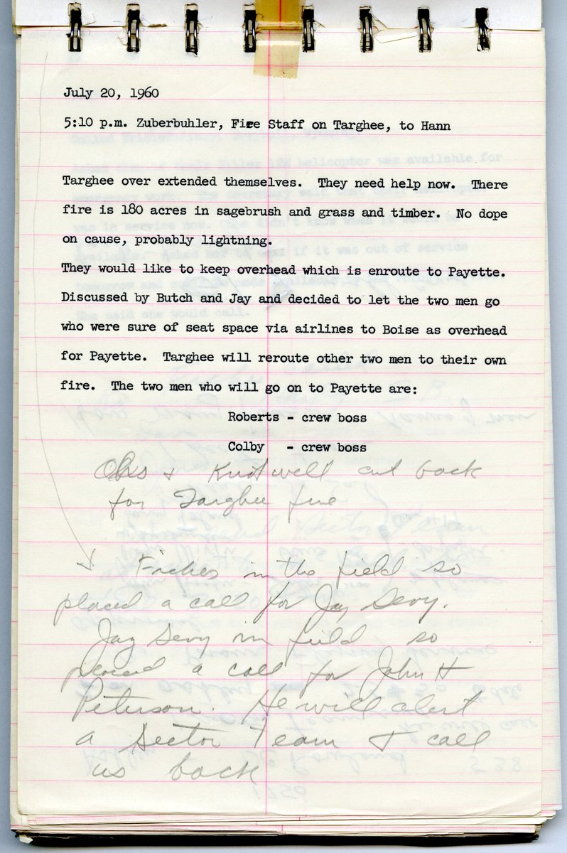 Denver Archives (@denver_archives) on Twitter photo Today we’d like to recognize the work of some remarkable folks! This notebook was kept by the <a href="/usfs/">US Forest Service</a> Intermountain region dispatcher in the summer of 1960 & remember, all that people-shuffling was done by telephone! #NationalWildlandFirefighterDay Today we’d like to recognize the work of some remarkable folks! This notebook was kept by the <a href="/usfs/">US Forest Service</a> Intermountain region dispatcher in the summer of 1960 & remember, all that people-shuffling was done by telephone! #NationalWildlandFirefighterDay