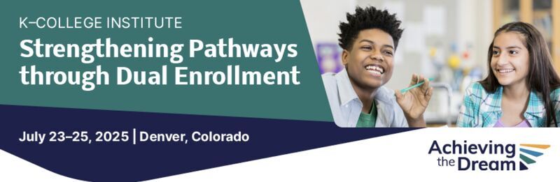 Join us to drive student engagement through equitable access and holistic student supports! The K-College Institute includes two days of in-person learning, networking opportunities, and more. 

Register today: achievingthedream.org/kcollegeinstit…