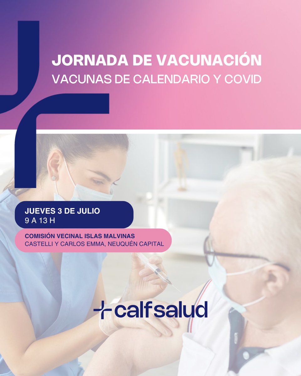 💉Jornadas de Vacunación de esta semana:

🗓️ Miércoles 2 y jueves 3 de julio.
➡️ Deslizá para conocer dónde va a estar el vacunatorio móvil de Calf.

#Calf #Salud #Vacunación #Vacunas #COVID