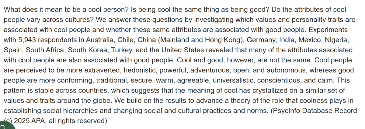 DTWillingham's tweet image. Cool people are the same everywhere. psycnet.apa.org/record/2026-30…