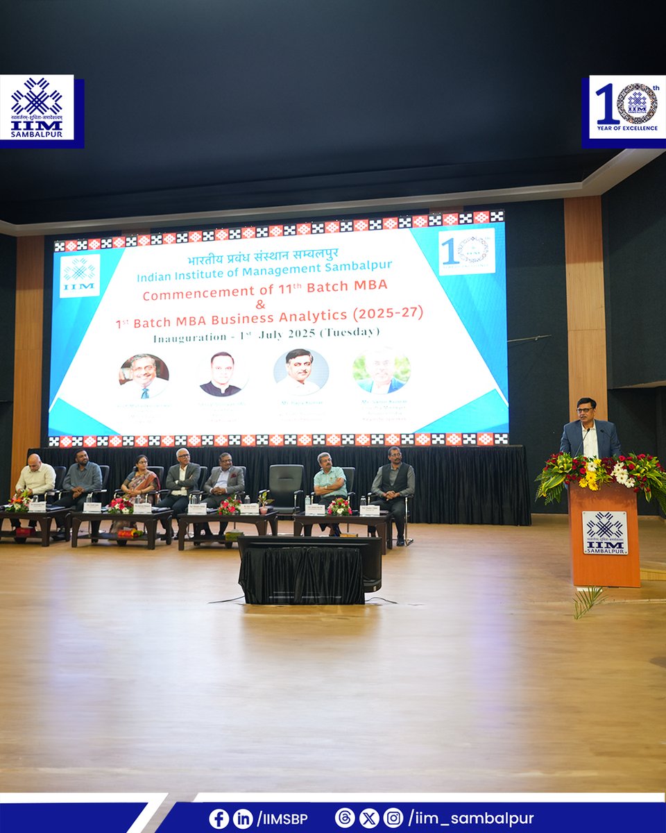 iim_sambalpur's tweet image. #IIMSambalpur welcomes the 11th Batch of its flagship MBA program & the inaugural cohort of the #MBA in #BusinessAnalytics
This year’s intake reflects our commitment to Innovation, Integrity & Inclusivity, with diverse backgrounds, strong gender balance & pan-India representation