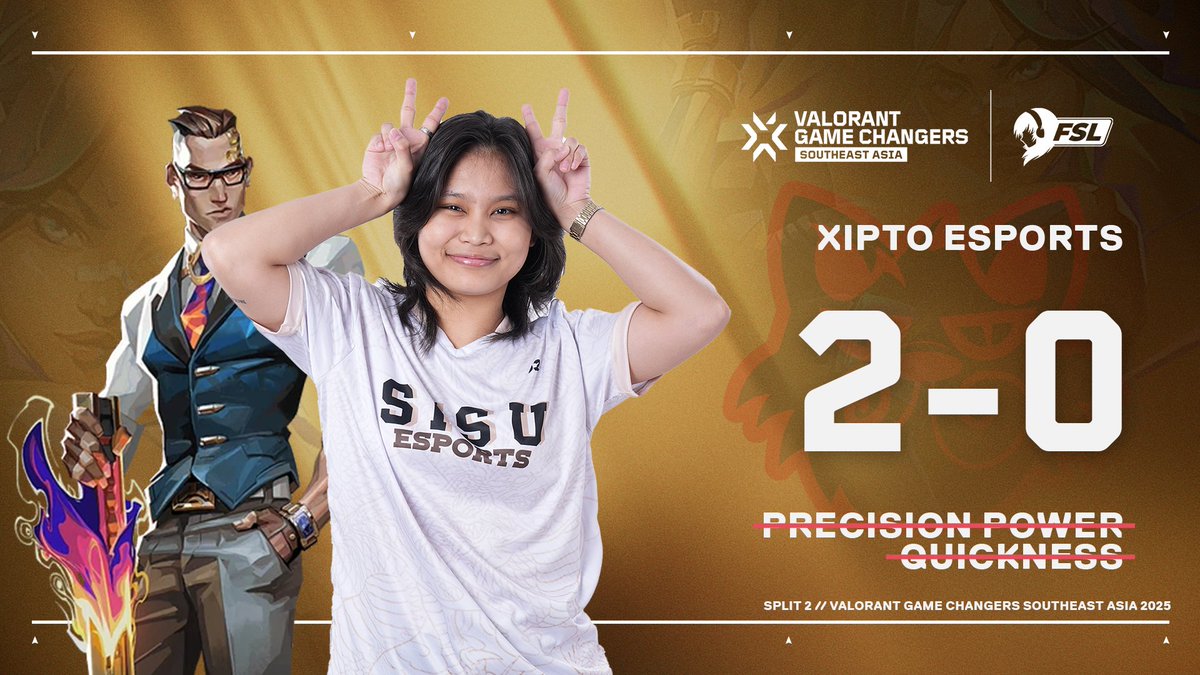 XIPTO locks in a 2-0 win over PPQ! 😼

A dominant showing as they move forward in the #GameChangers Southeast Asia Split 2 Playoffs.

#GameChangersSEA2025 #VCTGameChangers #VALORANT