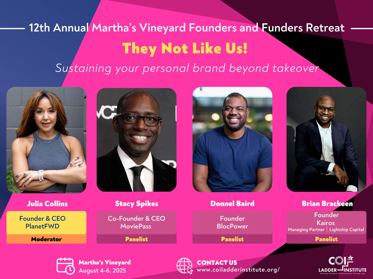 This year’s retreat is an unique chance to sit in the room with founders who have built lasting, culture-shifting brands. This is an opportunity to share notes and experience the rare air. 
🔗 Register today!
#COILadderInstitute #UnleashingThePower