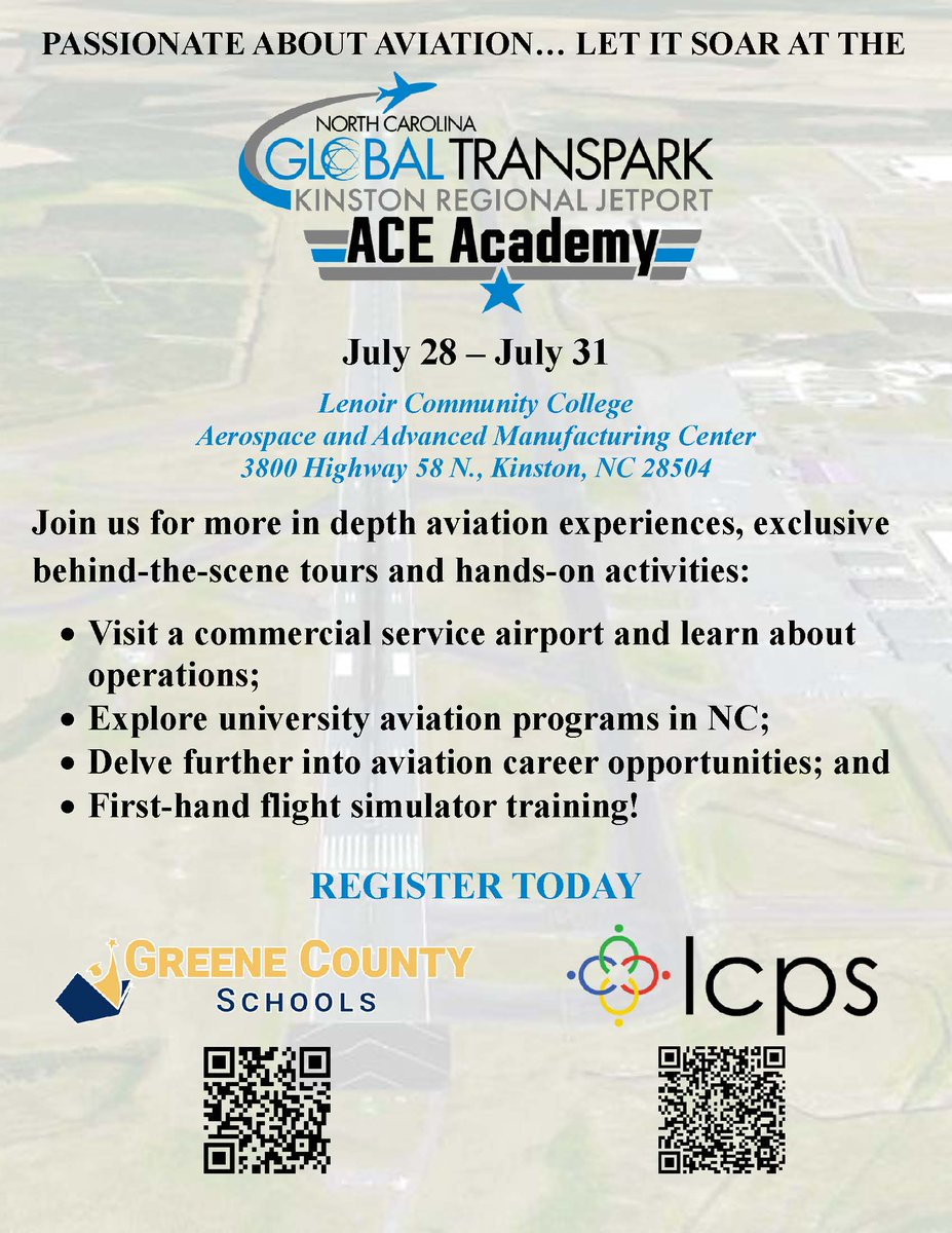 ☀️ Looking for some summer fun? There’s still time to register your kids for ACE Camp!

From hands-on aviation activities to real-world airport experiences, it’s a summer adventure they’ll never forget.