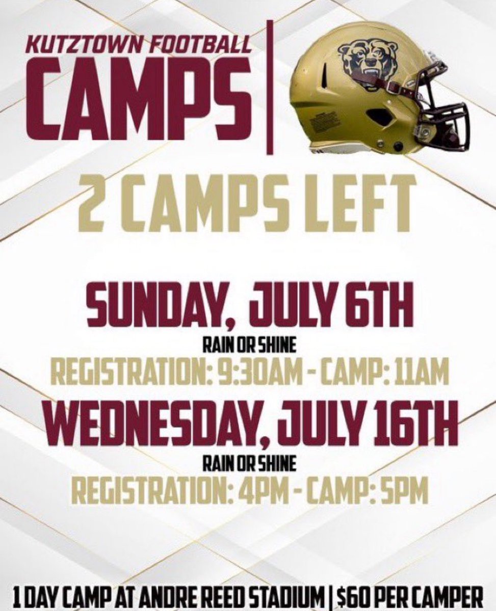 Jensen Emlet 26’ ATH (@jensenemlet) on Twitter photo Excited to be attending the <a href="/KUBearsFootball/">Kutztown Football 🐻</a> camp this Sunday! I can’t wait to compete!!
<a href="/CoachCella_KU/">Matt Cella</a> <a href="/KUHC_Clements/">Jim Clements</a> <a href="/CoachFargo_KUFB/">Eric Fargo</a> <a href="/CoachWinicov/">Gordon Winicov</a> <a href="/AmechieWalkerJr/">Coach Mech</a> <a href="/CoachQuarterman/">Marcel Quarterman</a> <a href="/Coach_Ditti/">John Venditti</a> <a href="/CoachMignanelli/">Coach Chris Mignanelli</a> <a href="/CoachTaylor_OL/">Pat Taylor</a> Excited to be attending the <a href="/KUBearsFootball/">Kutztown Football 🐻</a> camp this Sunday! I can’t wait to compete!!
<a href="/CoachCella_KU/">Matt Cella</a> <a href="/KUHC_Clements/">Jim Clements</a> <a href="/CoachFargo_KUFB/">Eric Fargo</a> <a href="/CoachWinicov/">Gordon Winicov</a> <a href="/AmechieWalkerJr/">Coach Mech</a> <a href="/CoachQuarterman/">Marcel Quarterman</a> <a href="/Coach_Ditti/">John Venditti</a> <a href="/CoachMignanelli/">Coach Chris Mignanelli</a> <a href="/CoachTaylor_OL/">Pat Taylor</a>