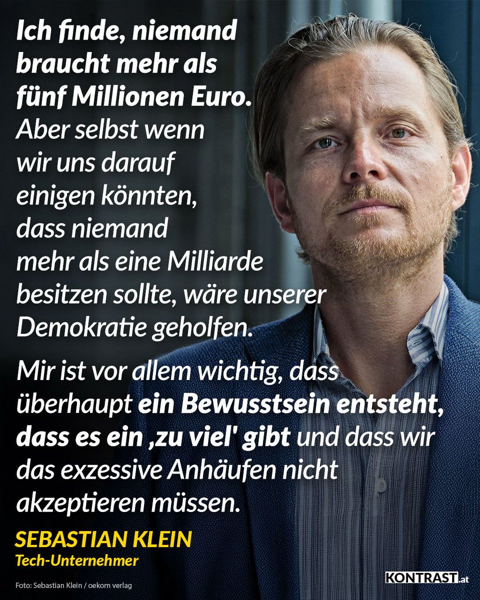 Kontrast_at's tweet image. Sebastian Klein ist als Tech-Unternehmer Millionär geworden, hat aber den Großteil seines Vermögens gespendet und in gemeinnützige Unternehmen investiert.
Hier geht's zum ganzen Interview: kontrast.at/sebastian-klei…