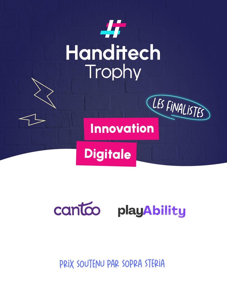 Handitech Trophy (@handitechtrophy) on Twitter photo Catégorie Innovation digitale – soutenue par <a href="/SopraSteria_fr/">Sopra Steria France</a> : Finalistes 2025 ✨
🔹 playAbility
🔹 Cantoo web
📅 Rendez-vous le 11 septembre pour les découvrir sur scène lors du Handipitch, chez Bpifrance !
lnkd.in/di3jeCw6 Catégorie Innovation digitale – soutenue par <a href="/SopraSteria_fr/">Sopra Steria France</a> : Finalistes 2025 ✨
🔹 playAbility
🔹 Cantoo web
📅 Rendez-vous le 11 septembre pour les découvrir sur scène lors du Handipitch, chez Bpifrance !
lnkd.in/di3jeCw6
