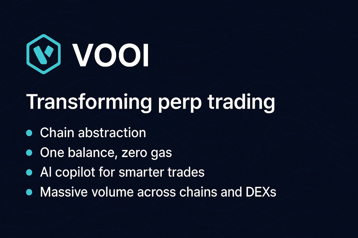 <a href="/vooi_io/">vooi</a>  is the first “chain-abstracted” perpetual DEX aggregator—letting you trade across multiple blockchains (EVM &amp; non-EVM) seamlessly, with one unified balance and no gas hassle 👌

Know more visite here🫆

docs.vooi.io/?utm_source=ch…

<a href="/cookiedotfun/">Cookie DAO 🍪</a>  @yapyo_arb <a href="/KaitoAI/">Kaito AI 🌊</a>