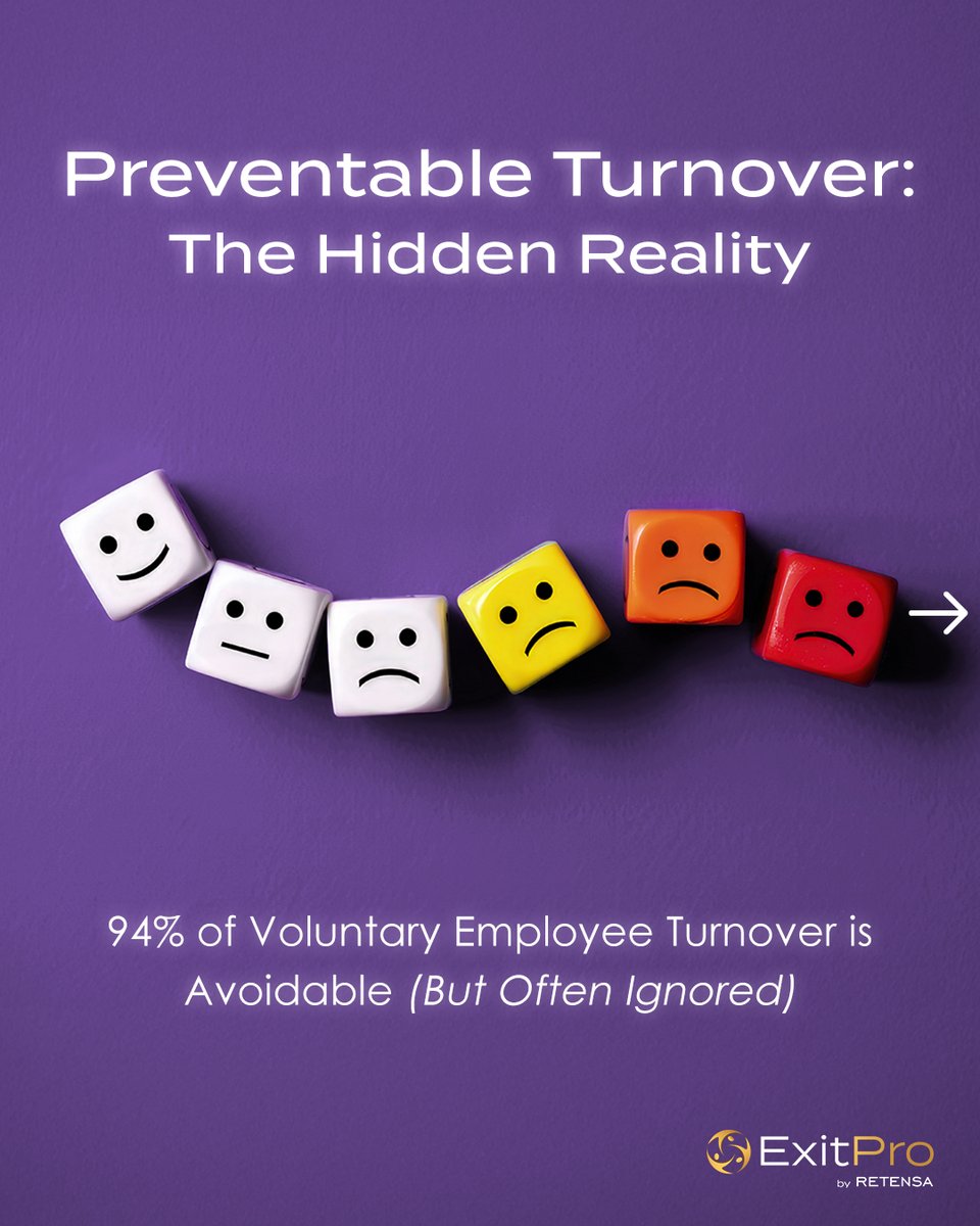 Retensa's tweet photo. Voluntary turnover costs U.S. businesses a staggering $1 trillion annually. Good news: wecan prevent it. Use proactive alerts to spot changes and act fast.
Reduce preventable turnover. Start Now.
#EmployeeRetention #ExitPro #HRSoftware #Talent https://t.co/FR486ysNx8