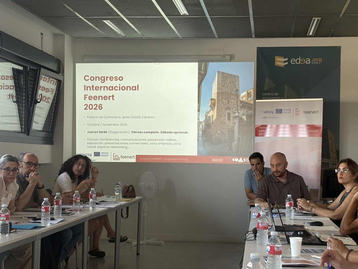 Feenert (@feenert_eu) on Twitter photo Los socios muestran los primeros resultados en mejoras de la eficiencia energética en edificios de arquitectura tradicional que pronto saldrán a luz
Atentos!
<a href="/feenert_eu/">Proyecto Feenert | Interreg EU</a> <a href="/edea_cice/">EDEA-CICE</a> <a href="/AGENEXORG/">Consorcio Agencia Extremeña de la Energía (AGENEX)</a> <a href="/INTROMAC/">@INTROMAC</a> <a href="/ArquiExt_COADE/">Colegio Oficial de Arquitectos de Extremadura</a> <a href="/AREANATejo/">AREANATejo</a> <a href="/UExDivulga/">Cultura Científica UEx</a> <a href="/EPCC_Unex/">Escuela Politécnica CC</a> <a href="/DipprovCaceres/">Diputación Cáceres</a> Los socios muestran los primeros resultados en mejoras de la eficiencia energética en edificios de arquitectura tradicional que pronto saldrán a luz
Atentos!
<a href="/feenert_eu/">Proyecto Feenert | Interreg EU</a> <a href="/edea_cice/">EDEA-CICE</a> <a href="/AGENEXORG/">Consorcio Agencia Extremeña de la Energía (AGENEX)</a> <a href="/INTROMAC/">@INTROMAC</a> <a href="/ArquiExt_COADE/">Colegio Oficial de Arquitectos de Extremadura</a> <a href="/AREANATejo/">AREANATejo</a> <a href="/UExDivulga/">Cultura Científica UEx</a> <a href="/EPCC_Unex/">Escuela Politécnica CC</a> <a href="/DipprovCaceres/">Diputación Cáceres</a>