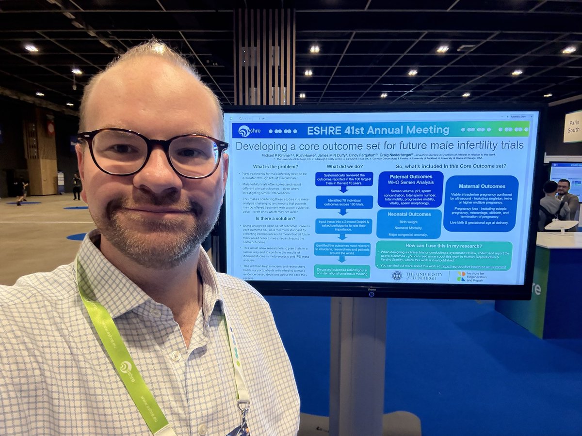 Really pleased to present my poster at <a href="/ESHRE/">ESHRE</a> this year on developing a core outcome set for male fertility trials!