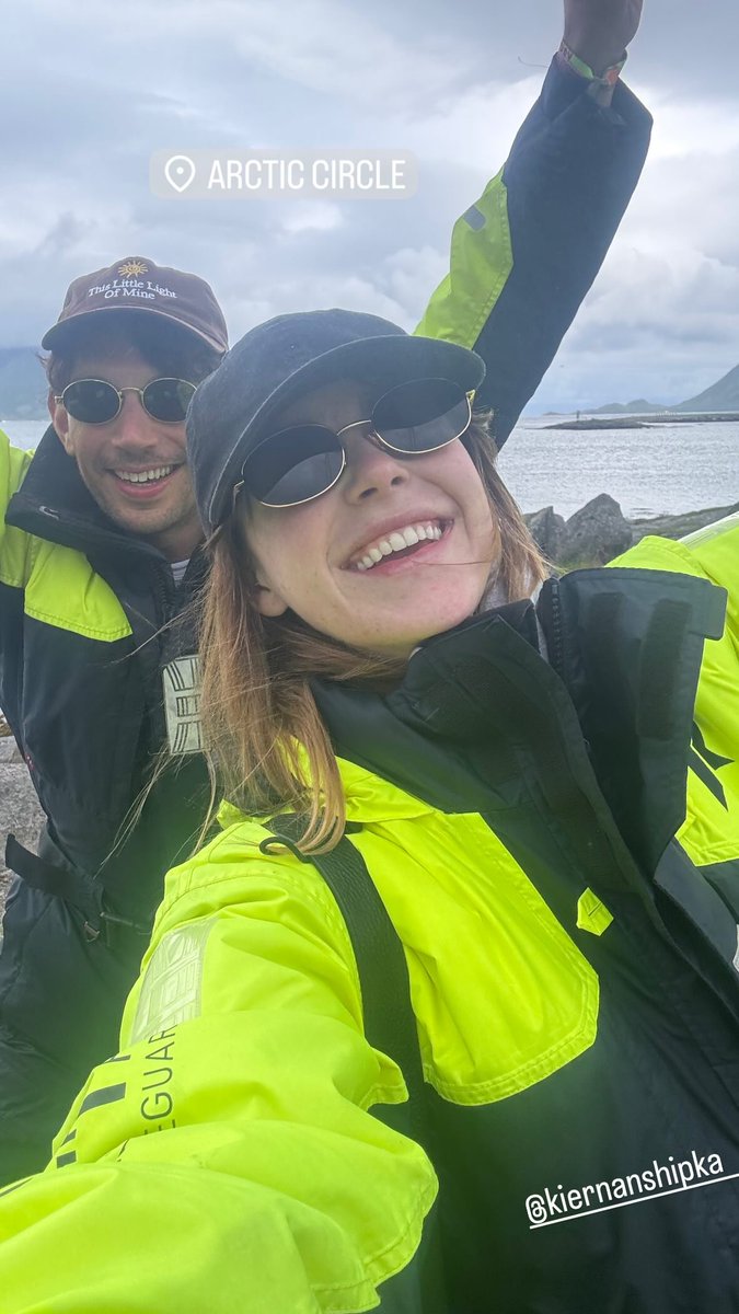 shipkafiles's tweet image. Kiernan Shipka with Sam Lansky in the Arctic Circle.