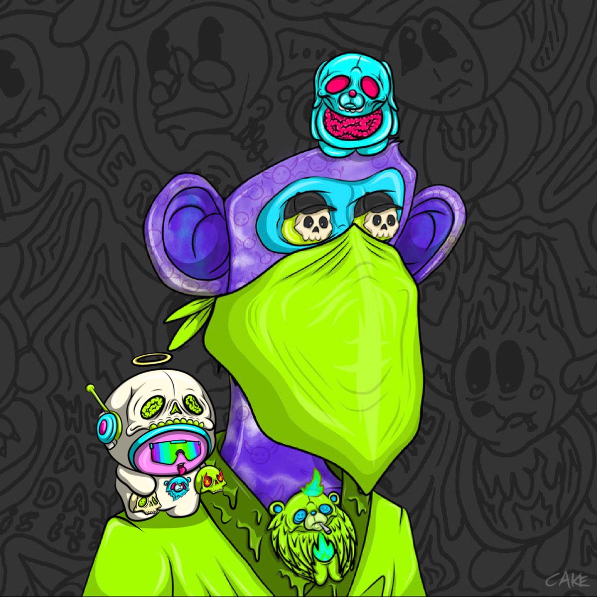 cakenygard's tweet image. bored apes have kodas 

caked apes have little guys 🤷‍♀️🍰