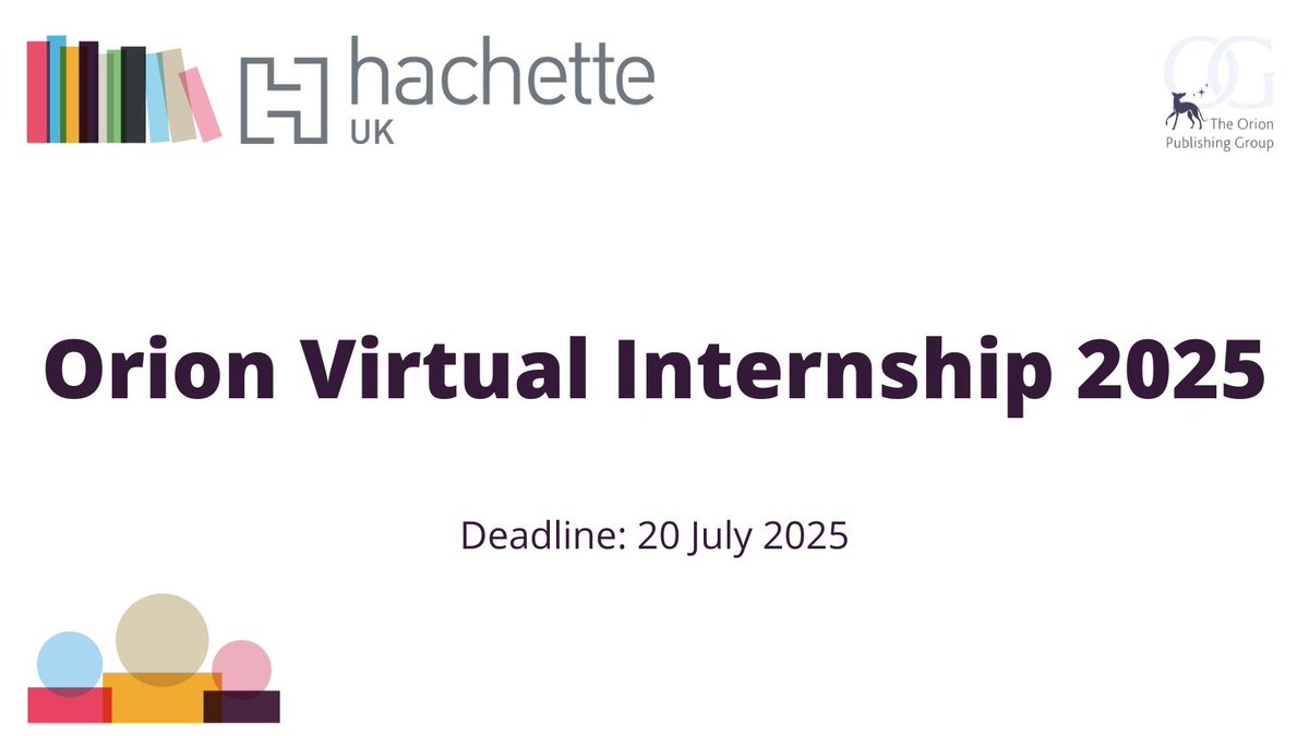 📢 The Orion Virtual Internship is back for 2025!

A paid and fully flexible 8-week work experience placement - ideally for people who have taken a break in their careers, or are looking to change career and want to give publishing a try.

Apply now ➡️ apply-here.hachette.co.uk/jobs/vacancy/o…