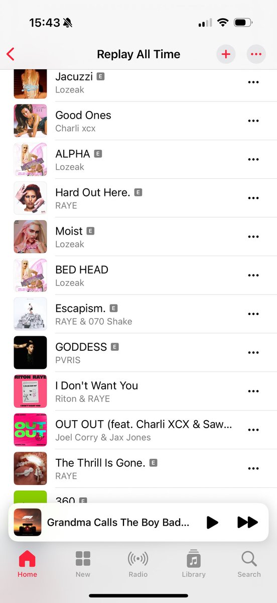 Haha! Spot on <a href="/AppleMusic/">Apple Music</a>! All my faves 😜 (<a href="/raye/">RAYE</a> <a href="/itslozeak/">lozeak</a> <a href="/charli_xcx/">Charli</a> <a href="/ThisIsPVRIS/">PVRIS</a>)