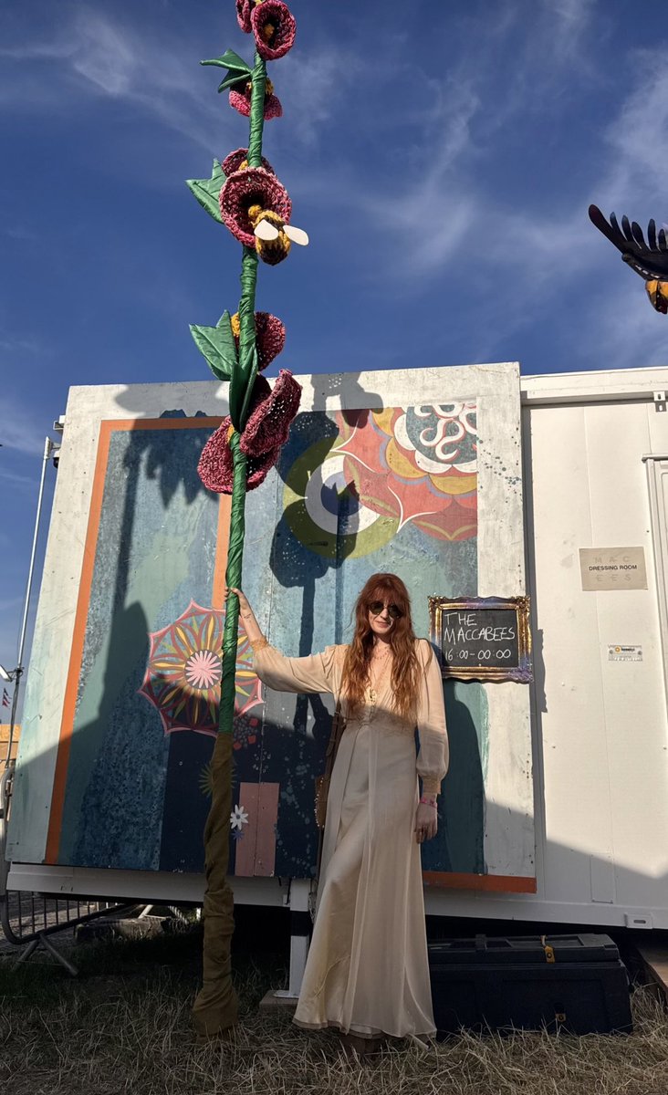 FATMFanClub's tweet image. Florence enjoying Glastonbury 2025. (Via her Instagram story)