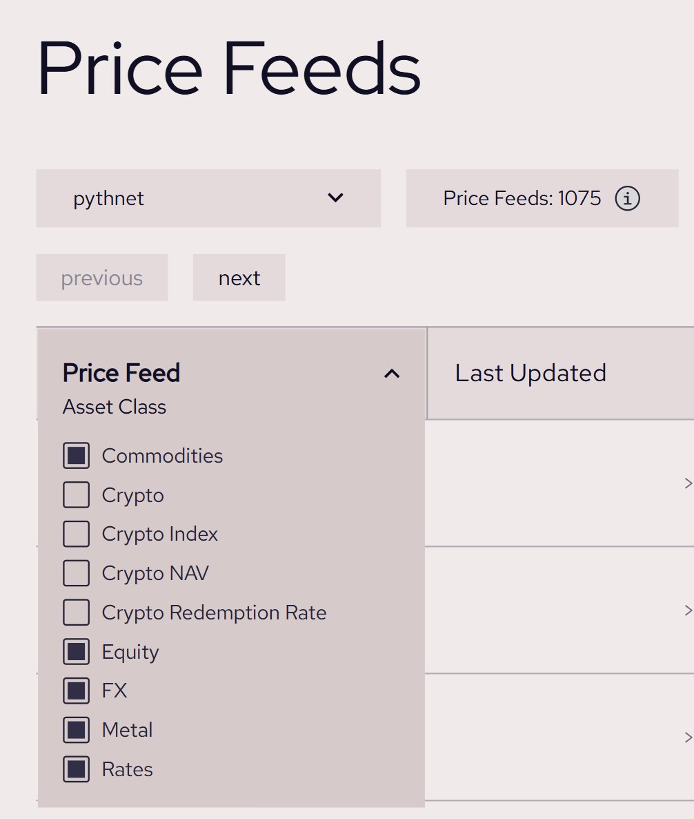 Mario🔮 (@mariobern_) on Twitter photo It's quite amazing how last year barely anyone had any appetite for RWAs
And now everyone is racing against time to be the first movers
Where does <a href="/PythNetwork/">Pyth Network 🔮</a> fit in, you ask?
1000+ RWA feeds ready for use, with more coming soon
Just Price Feeds. It's quite amazing how last year barely anyone had any appetite for RWAs
And now everyone is racing against time to be the first movers
Where does <a href="/PythNetwork/">Pyth Network 🔮</a> fit in, you ask?
1000+ RWA feeds ready for use, with more coming soon
Just Price Feeds.