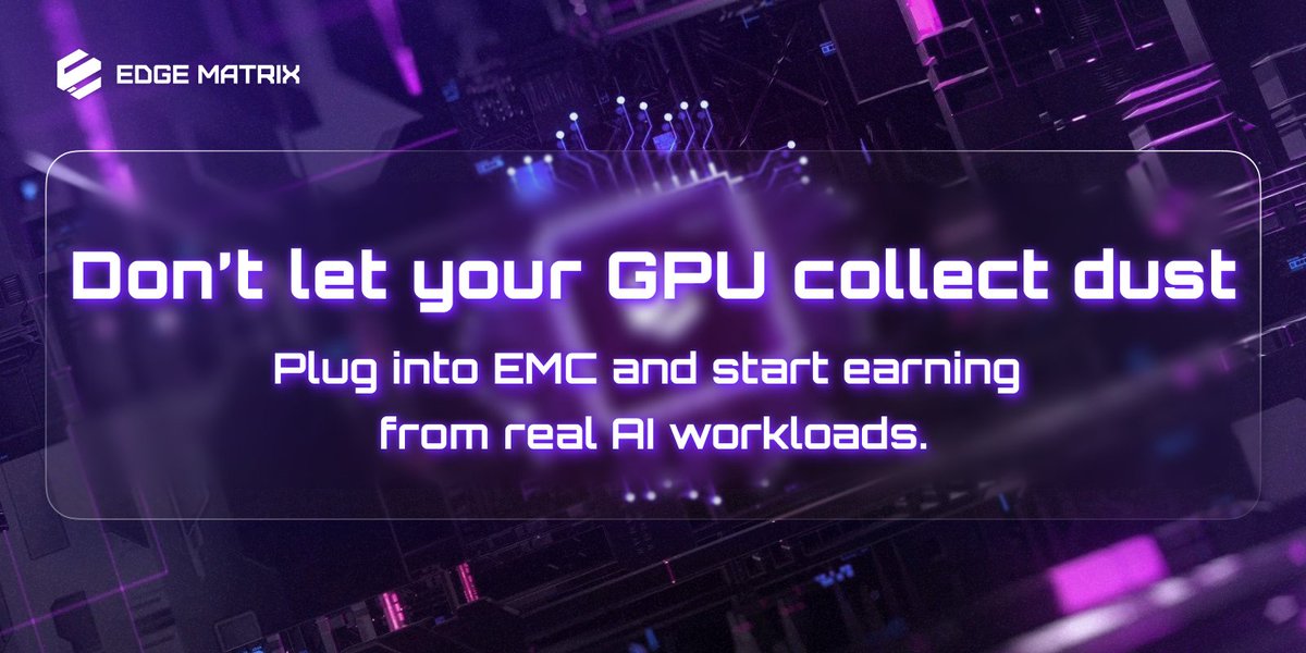 EMC (@emcprotocol) on Twitter photo Your GPU isn’t just for gaming or sitting idle.
It’s a revenue engine waiting to be unleashed.
Crypto is more than just coins.
It’s infrastructure: compute, bandwidth, storage, and more.
EMC is building the backbone of decentralized AI:
🖥️ Powered by GPUs
🧠 Running real-world Your GPU isn’t just for gaming or sitting idle.
It’s a revenue engine waiting to be unleashed.
Crypto is more than just coins.
It’s infrastructure: compute, bandwidth, storage, and more.
EMC is building the backbone of decentralized AI:
🖥️ Powered by GPUs
🧠 Running real-world
