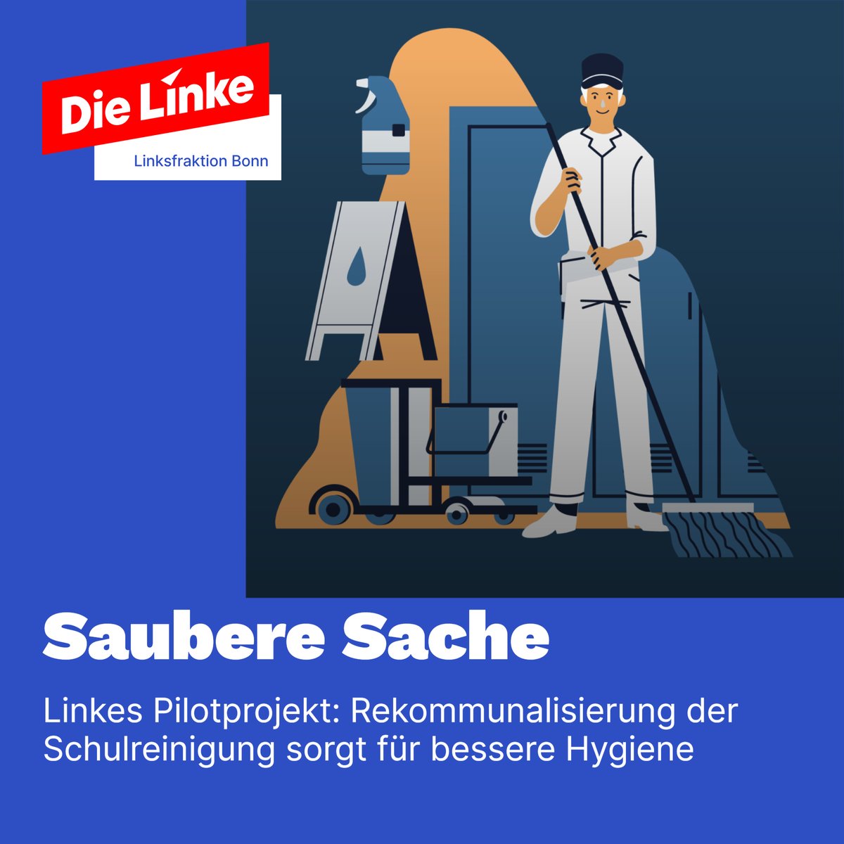 In den Bonner Schulen, die von städtischen Beschäftigten statt von externen Unternehmen gereinigt werden, ist es viel sauberer. Das zeigen aktuell eine Umfrage des Personalrats und die Mängelmeldungen der Schulen. Wir wollen unser Pilotprojekt deshalb fortsetzen und ausweiten. 💪