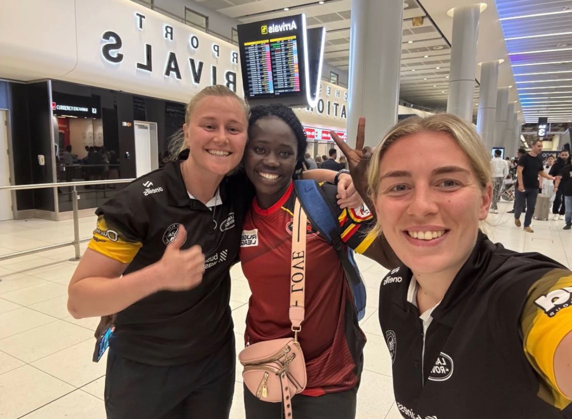 Rugby League Uganda (@rl_uganda) on Twitter photo ๐๐ฟ Peace be with you!
โค๏ธ Our girl was met at the airport by <a href="/YorkValkyrie/">York RLFC Valkyrie</a> stars Tara Stanley and Tamzin Renouf
<a href="/tarajane_s1/">Tara Jane Stanley</a> | <a href="/TamzinRenouf/">Tamzin Renouf</a> | <a href="/IntlRugbyLeague/">International Rugby League</a> ๐๐ฟ Peace be with you!
โค๏ธ Our girl was met at the airport by <a href="/YorkValkyrie/">York RLFC Valkyrie</a> stars Tara Stanley and Tamzin Renouf
<a href="/tarajane_s1/">Tara Jane Stanley</a> | <a href="/TamzinRenouf/">Tamzin Renouf</a> | <a href="/IntlRugbyLeague/">International Rugby League</a>