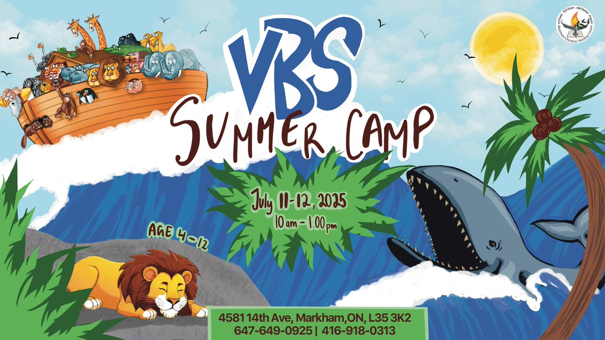 tamilmcwc's tweet photo. Join us for VBS at Markham Christian Worship Centre!

📅 July 11–12, 2025
🕙 10:00 AM – 1:00 PM
📍 4581 14th Avenue, Markham

Ages : 3–12 years old

Cost : Absolutely FREE!

Please complete the registration form here: 
https://t.co/lJe4IpUNP3

Blessings https://t.co/fBeAfiBTTC
