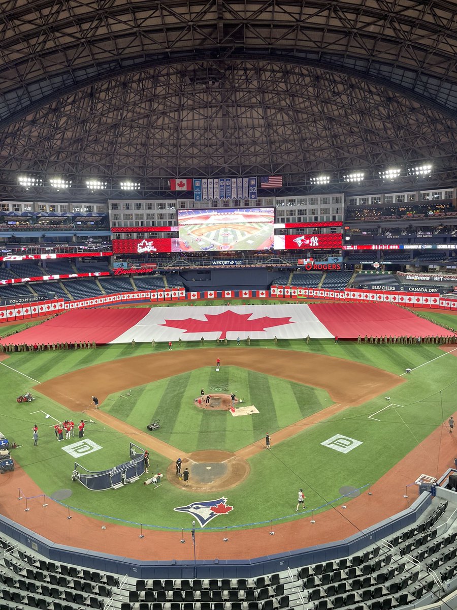 Michael Kay (@realmichaelkay) on Twitter photo Practicing for Canada Day festivities at Rogers Centre. <a href="/Yankees/">New York Yankees</a> vs <a href="/BlueJays/">Toronto Blue Jays</a> game time is scheduled for 3 pm today on <a href="/YESNetwork/">YES Network</a> and the <a href="/gothamsports/">Gotham Sports</a> app. Practicing for Canada Day festivities at Rogers Centre. <a href="/Yankees/">New York Yankees</a> vs <a href="/BlueJays/">Toronto Blue Jays</a> game time is scheduled for 3 pm today on <a href="/YESNetwork/">YES Network</a> and the <a href="/gothamsports/">Gotham Sports</a> app.