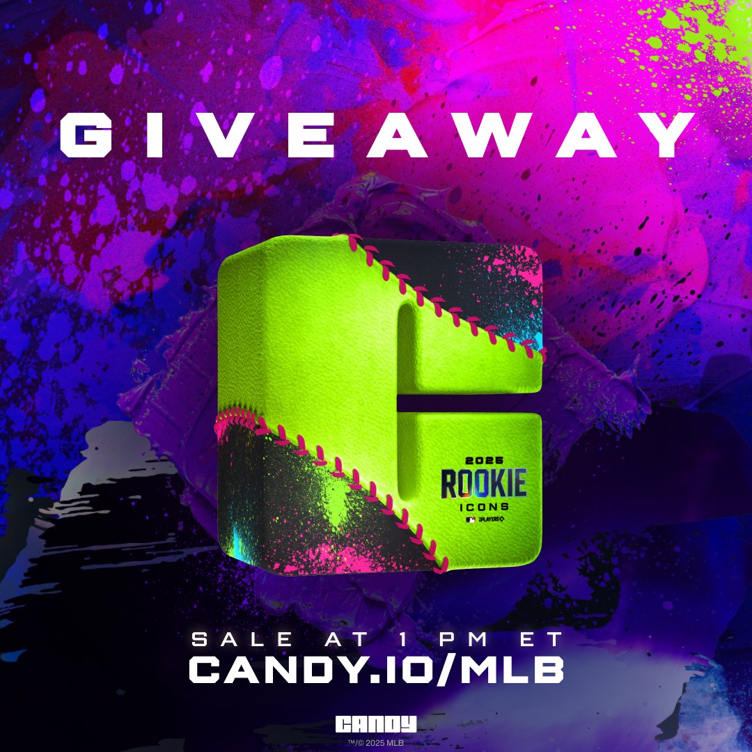 Candy (@candydigital) on Twitter photo 🔥𝗥𝗢𝗢𝗞𝗜𝗘 𝗜𝗖𝗢𝗡𝘀 𝗚𝗜𝗩𝗘𝗔𝗪𝗔𝗬🔥
We're giving away 3️⃣ packs from today's drop! That's a FREE chance to pull some of the 𝗕𝗜𝗚𝗚𝗘𝗦𝗧 ICONs in Candy MLB history 😱
To Enter...
- LIKE & REPOST this post
- FOLLOW <a href="/CandyDigital/">Candy</a>
- REPLY with which ICON you're chasing! 🔥𝗥𝗢𝗢𝗞𝗜𝗘 𝗜𝗖𝗢𝗡𝘀 𝗚𝗜𝗩𝗘𝗔𝗪𝗔𝗬🔥
We're giving away 3️⃣ packs from today's drop! That's a FREE chance to pull some of the 𝗕𝗜𝗚𝗚𝗘𝗦𝗧 ICONs in Candy MLB history 😱
To Enter...
- LIKE & REPOST this post
- FOLLOW <a href="/CandyDigital/">Candy</a>
- REPLY with which ICON you're chasing!