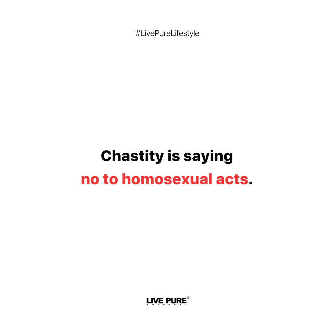 We  are all called to live a pure lifestyle. Say YES to being integrated  with how we are created. Say YES to chastity and experience real  freedom. #LivePureMovement #FightForChastity #WeWillLivePure