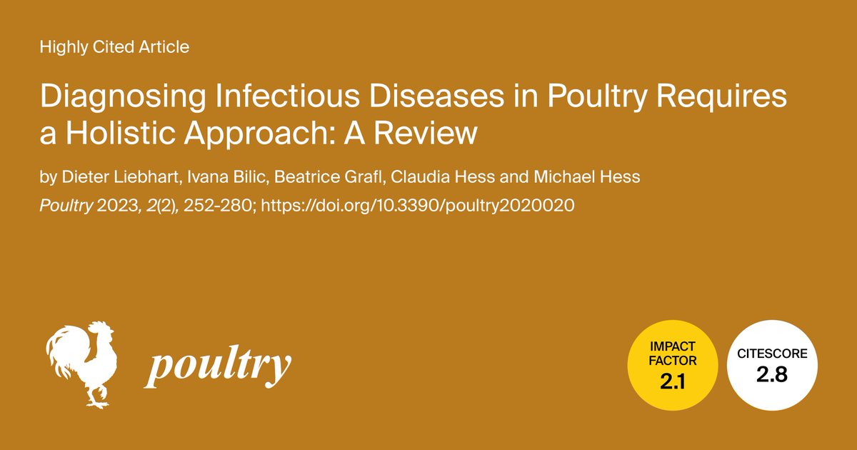Poultry MDPI (@poultry_mdpi) on Twitter photo 13 Scopus Citations & Counting!
Diagnosing infectious diseases in poultry requires a holistic approach — see why this Vienna-based review is making an impact!
🔬 Read more: mdpi.com/2674-1164/2/2/…
#PoultryHealth #VeterinaryMedicine #InfectiousDiseases #Diagnostics <a href="/LifesciMdpi/">MDPI Life Sciences</a> 13 Scopus Citations & Counting!
Diagnosing infectious diseases in poultry requires a holistic approach — see why this Vienna-based review is making an impact!
🔬 Read more: mdpi.com/2674-1164/2/2/…
#PoultryHealth #VeterinaryMedicine #InfectiousDiseases #Diagnostics <a href="/LifesciMdpi/">MDPI Life Sciences</a>