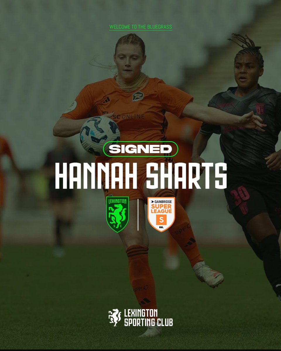 𝐍𝐄𝐖 𝐏𝐋𝐀𝐘𝐄𝐑 𝐔𝐍𝐋𝐎𝐂𝐊𝐄𝐃 🔓🔑👤

LSC is delighted to unveil our latest signing of the summer, Hannah Sharts! 💚 Welcome to the Bluegrass, Hannah! 🐴

(Pending league &amp; federation approval)

📰 bit.ly/40yE7gd

#LexGo #GainbridgeSuperLeague