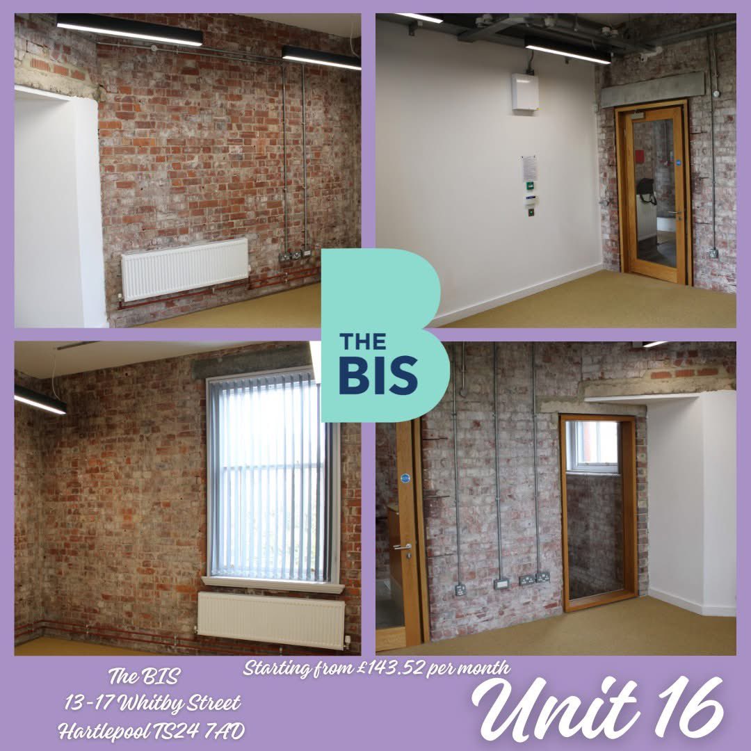 The BIS Hartlepool (@bishartlepool) on Twitter photo The fantastic Unit 16 is available to rent now!
Starting at £143.52 a month, this first floor space above the Atrium has plenty of natural light for a creative/office business.
Interested? Please get in touch by emailing bis@hartlepool.gov.uk The fantastic Unit 16 is available to rent now!
Starting at £143.52 a month, this first floor space above the Atrium has plenty of natural light for a creative/office business.
Interested? Please get in touch by emailing bis@hartlepool.gov.uk