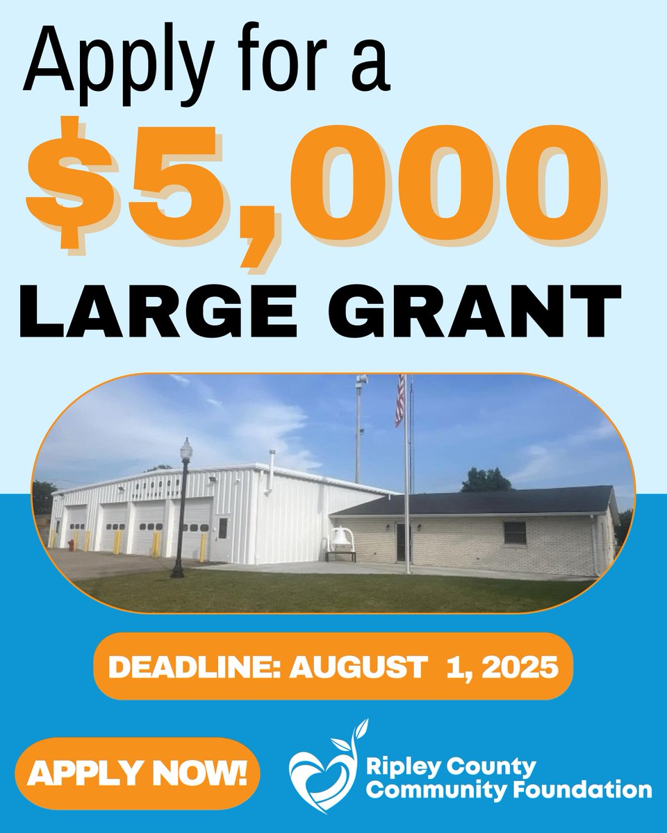 In 2023, a Large Grant helped the Osgood Volunteer Fire Department give their firehouse a fresh coat of paint! 🚒 What could it do for your nonprofit?

Apply by August 1 at rccfonline.org/grants/