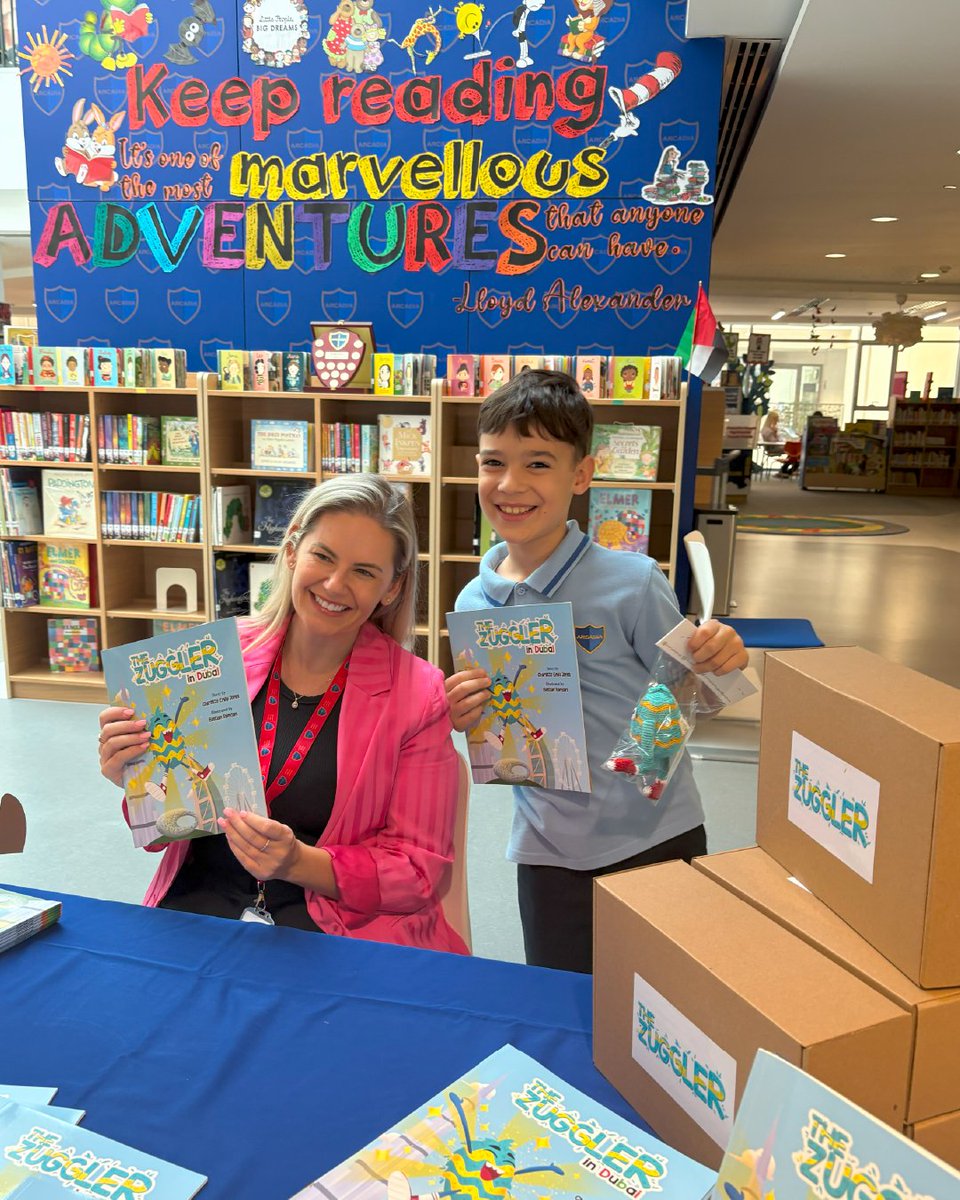 ArcadiaSch's tweet image. Year 3 and 4 students at ABS had the incredible opportunity to meet Charlotte Emily Jones, the author of The Zuggler!
As part of her book launch in Dubai, she shared the magical world of The Zuggler and inspired our young readers with her journey as a writer.