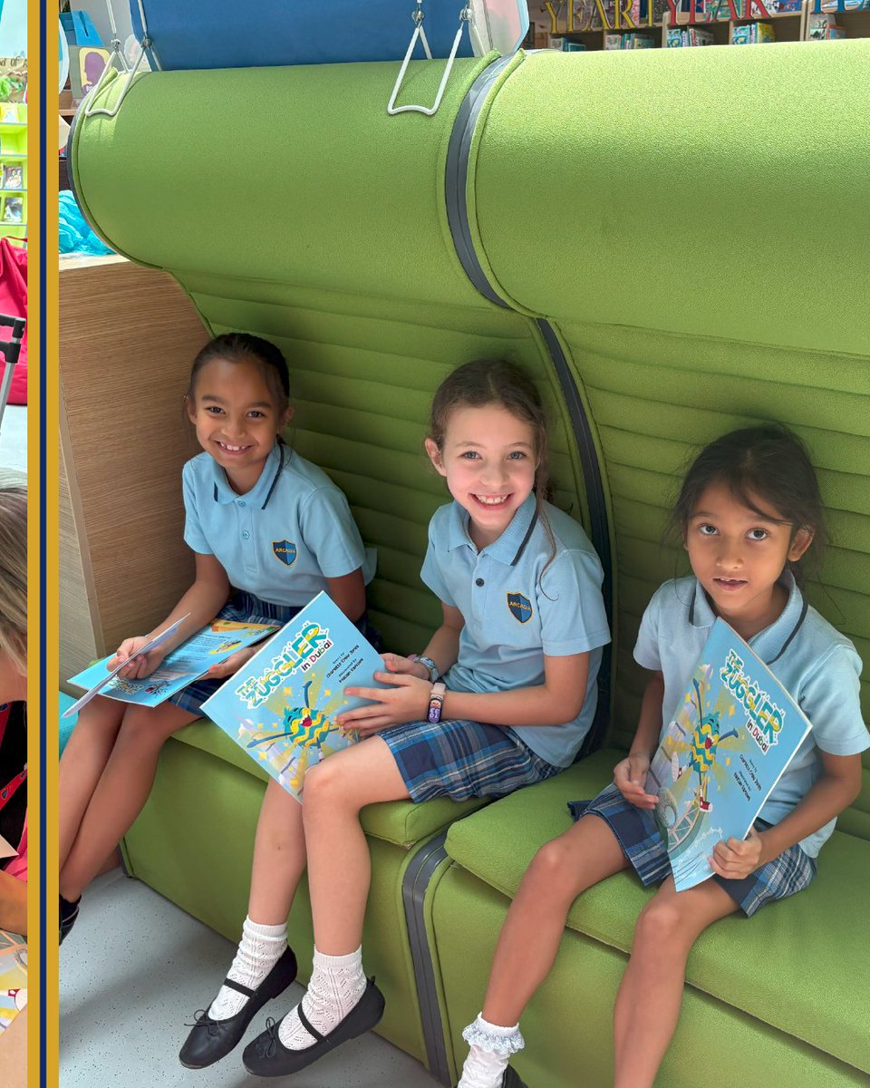 ArcadiaSch's tweet image. Year 3 and 4 students at ABS had the incredible opportunity to meet Charlotte Emily Jones, the author of The Zuggler!
As part of her book launch in Dubai, she shared the magical world of The Zuggler and inspired our young readers with her journey as a writer.