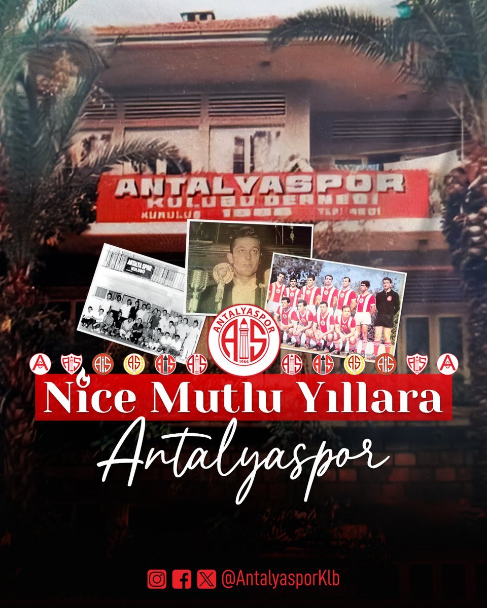 🎉 Nice mutlu yıllara Antalyaspor!

🎂 2 Temmuz 1966 tarihinde kurucu başkanımız Atilla Vehbi Konuk ve arkadaşları tarafından kurulan kulübümüzün 59. yılını gururla kutluyoruz.

#Antalyaspor
#SevdamızAntalyaspor