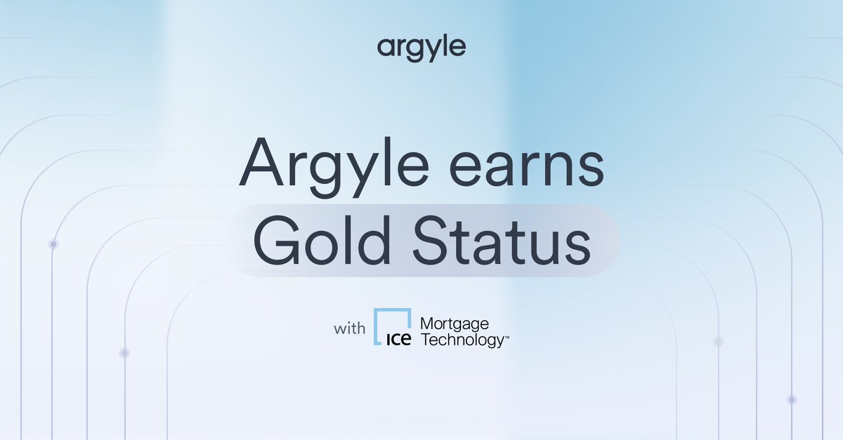 🏅We’re proud to share that Argyle has achieved Gold Partner Status with ICE Mortgage Technology! 

Learn more 🔗 hubs.la/Q03vkqTf0
