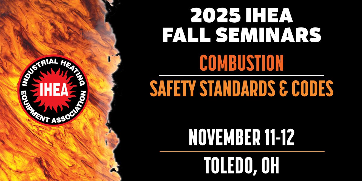 Don't miss your chance to share your company's newest innovations with the industrial heating industry at the joint Tabletop Exhibition at our Fall Seminars, November 11 in Toledo, OH!  Sponsorships are also available to increase your exposure.

ihea.org/events/EventDe…