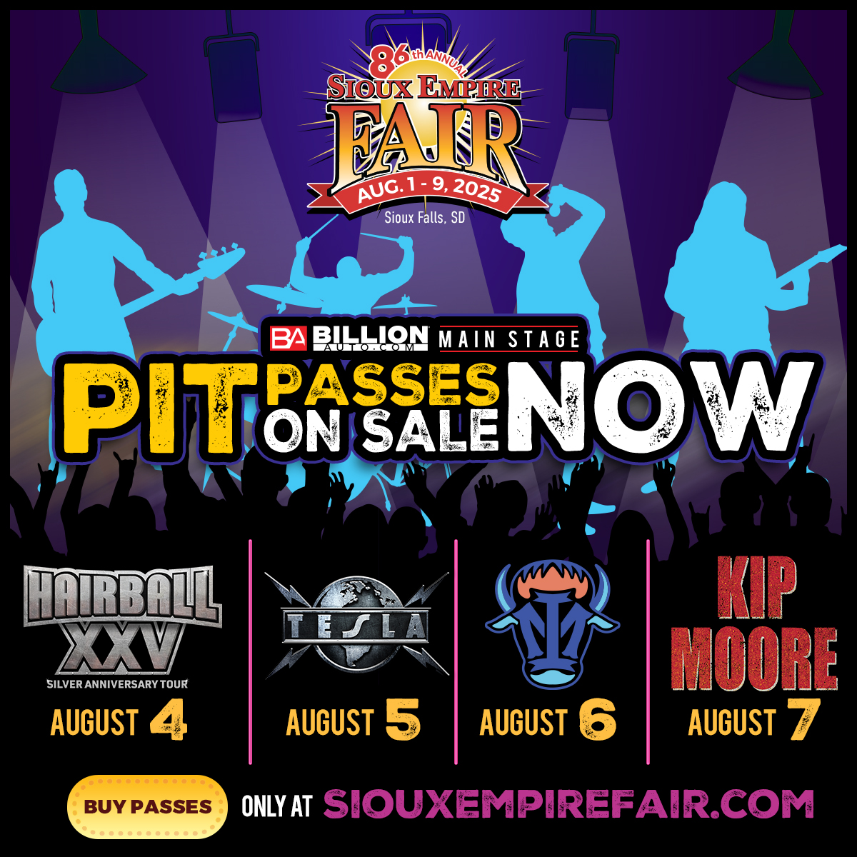 SiouxEmpireFair's tweet image. Grandstand concerts are FREE with paid fair admission at the Sioux Empire Fair! But you can get closer to all the action with a Pit Pass for just $25! Get yours now at siouxempirefair.com/p/tickets--dea…
#SiouxEmpireFair #SiouxFalls #WHLyonFairgrounds