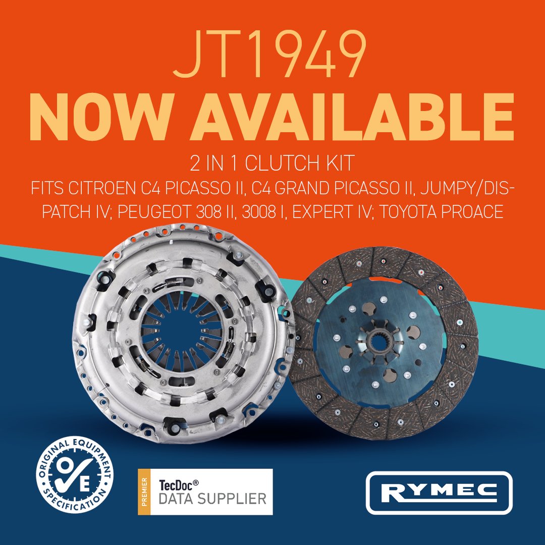 Tibbetts_TGL's tweet photo. AVAILABLE NOW: get your RYMEC JT1949 today!
JT1949 is a 2 IN 1 CLUTCH KIT suitable for CITROEN C4 Picasso II, C4 Grand Picasso II, Jumpy/Dispatch IV; PEUGEOT 308 II, 3008 I, Expert IV; TOYOTA Proace.
#RYMEC #Automotive #Vehicle #TibbettsGroup https://t.co/KUPKcWa99Y