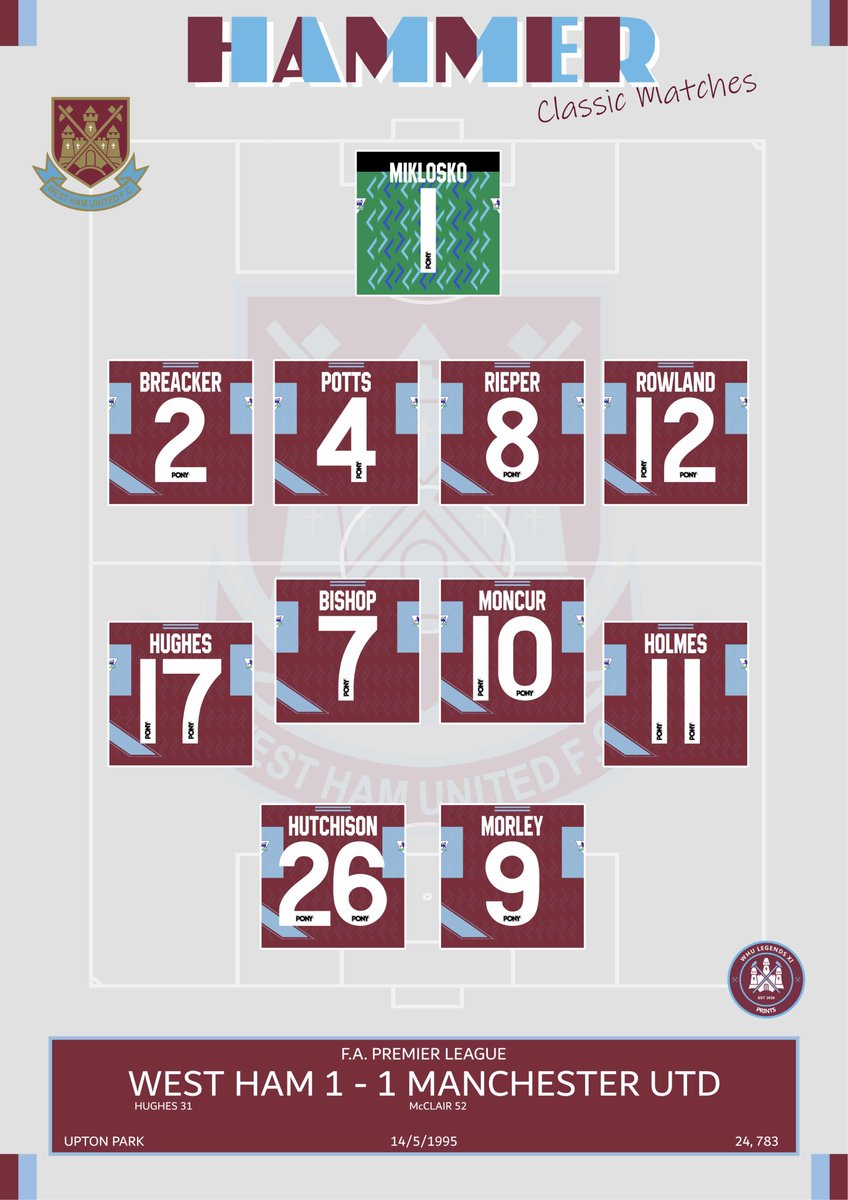 2 New prints available now, a new version of our best seller the 'My First Game' and also the 'Hammer Classic Matches' these are added as a new option if you would like something slightly different. As always any game from any decade can be produced! ⚒️