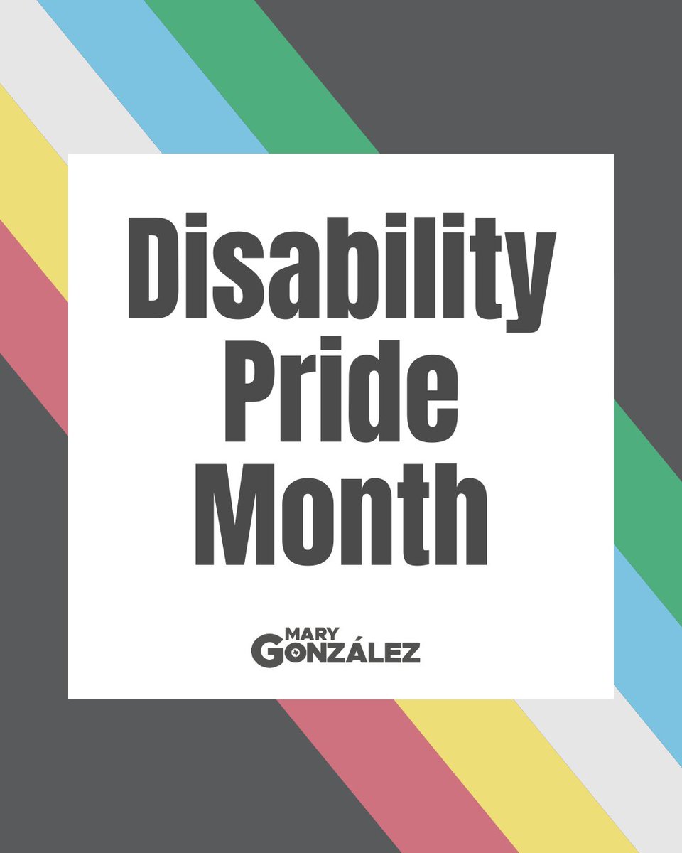 Dr. Mary E. Gonzalez (@repmarygonzalez) on Twitter photo July is Disability Pride Month! The strength and perspective from individuals with disabilities is important. In Texas, we are committed to making a more inclusive and compassionate life for all. #txlege #HD75 July is Disability Pride Month! The strength and perspective from individuals with disabilities is important. In Texas, we are committed to making a more inclusive and compassionate life for all. #txlege #HD75