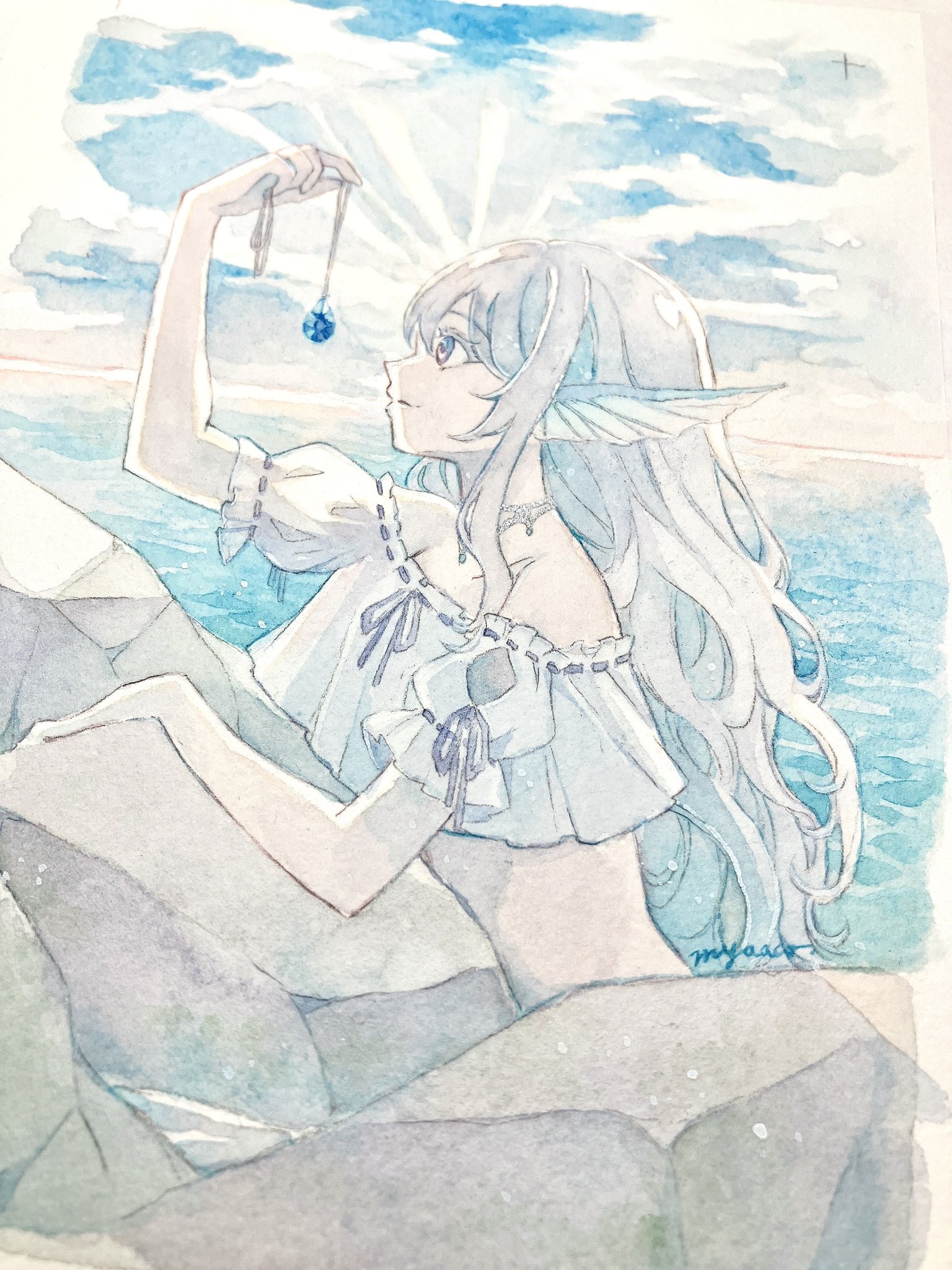 水彩画　きらめく季節　10号 myaaco🪽🫧きらめく水彩画 on X: 