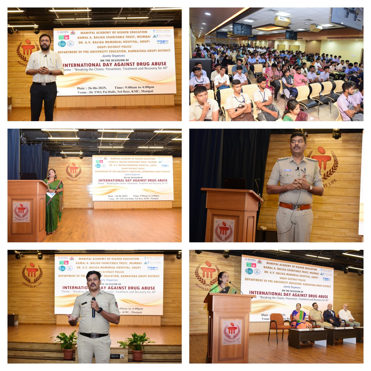 On June 26, 2025, MAHE Manipal, in collaboration with AV Baliga Hospital, Udupi Police, and other partners, observed the International Day Against Drug Abuse under the theme “Breaking the Chains: Prevention, Treatment and Recovery for All.”