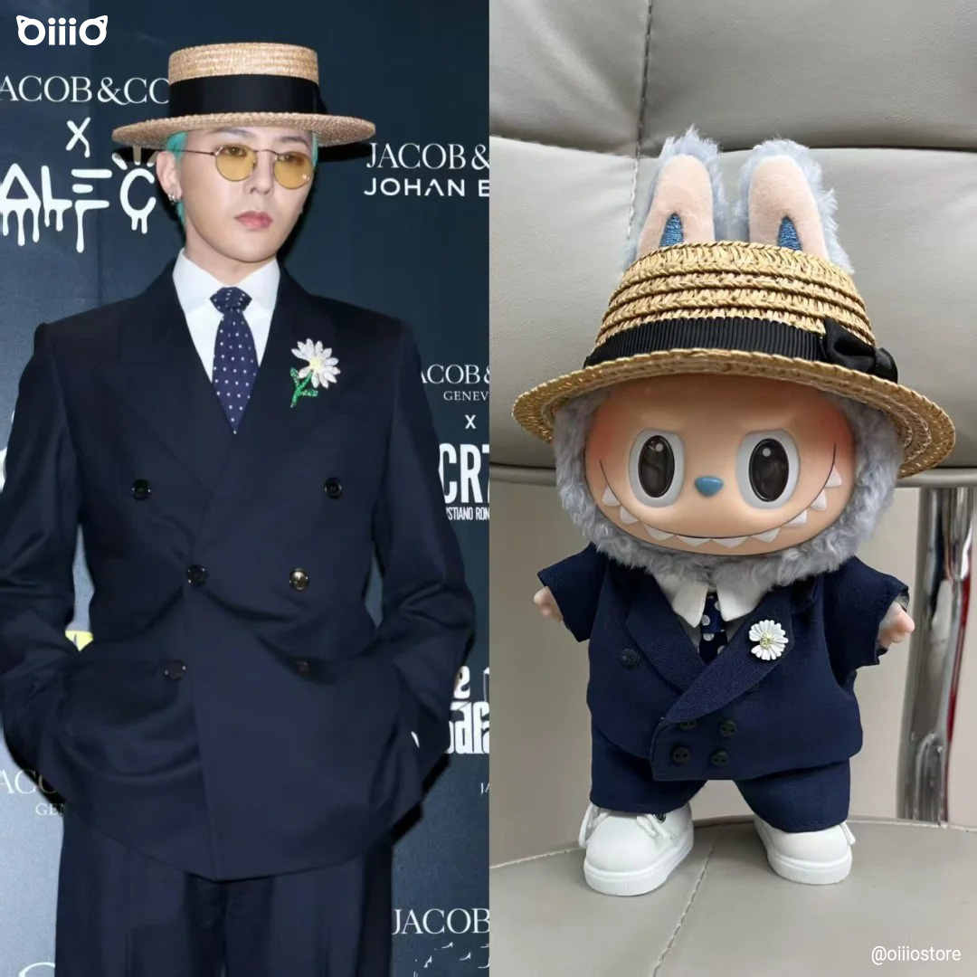 oiiiostore's tweet photo. When GD showed up at the Jacob & Co. collab event in this Deep Blue suit + daisy pin + boater hat combo…
we all went: that’s a whole movie poster
And now?
Labubu said “hold my hat” and delivered the mini masterpiece 💐✨
#GDragonStyle #LabubuStyle #oiiiostore https://t.co/OfvvqJPKJM