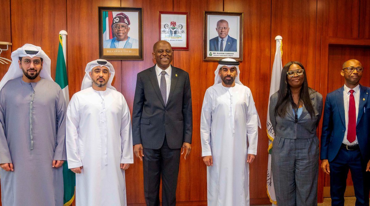 Working Visit: The Governor, Central Bank of Nigeria (CBN), Mr. Olayemi Cardoso (left) and the United Arab Emirates (UAE) Ambassador to the Federal Republic of Nigeria, H. E. Salem Al Shamsi, when the latter paid a working visit to the Central Bank of Nigeria (CBN) Head office,